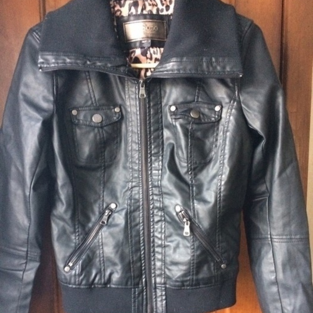 faux leather jacket